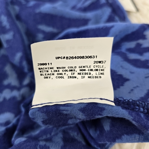 AB Studio Blue Ruffle Front Top - Picture 8 of 12